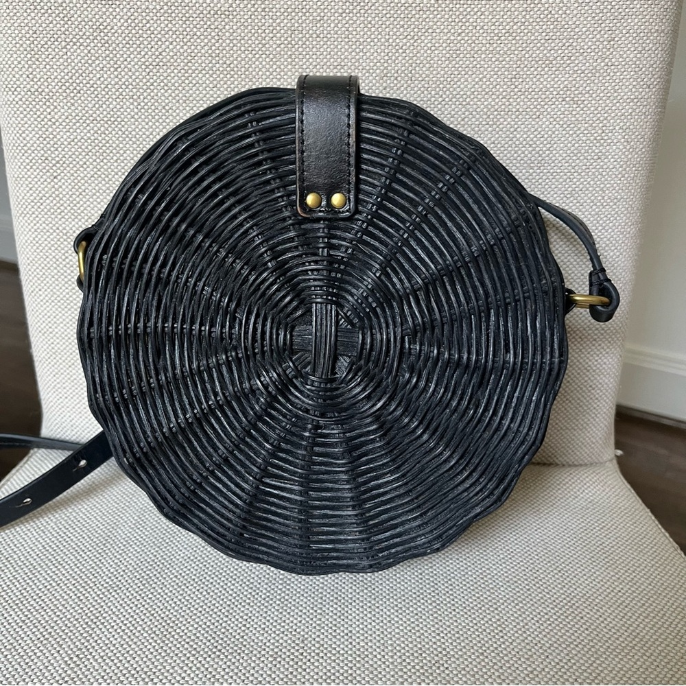 J. Crew Round Straw Bag in Black - Picture 4 of 15